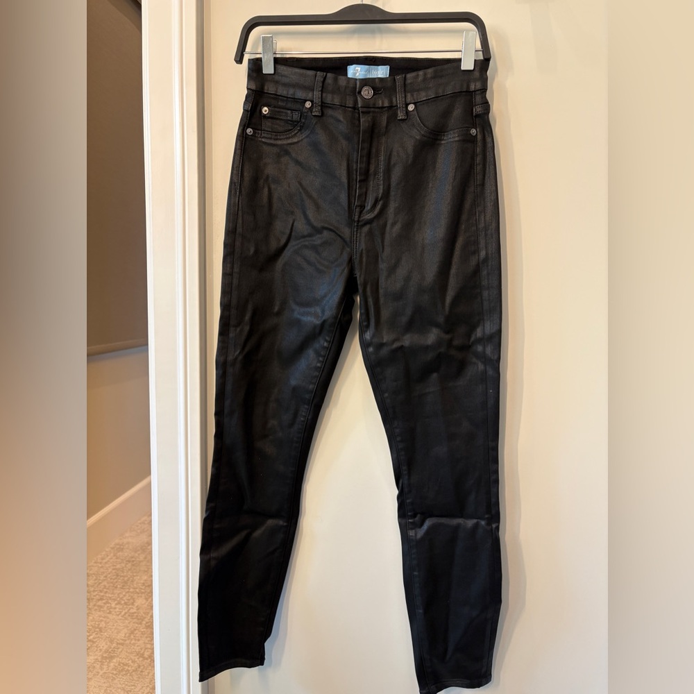New women’s 7 For All Mankind coated high waist ankle skinny jeans